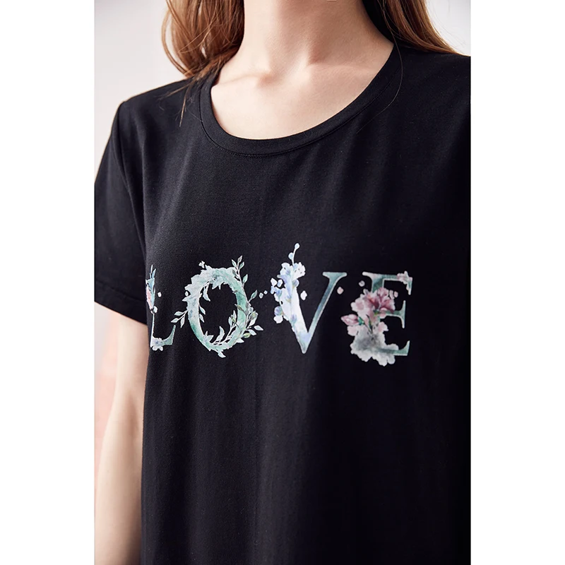 Женское платье с короткими рукавами ARTKA черное Повседневное круглым вырезом и