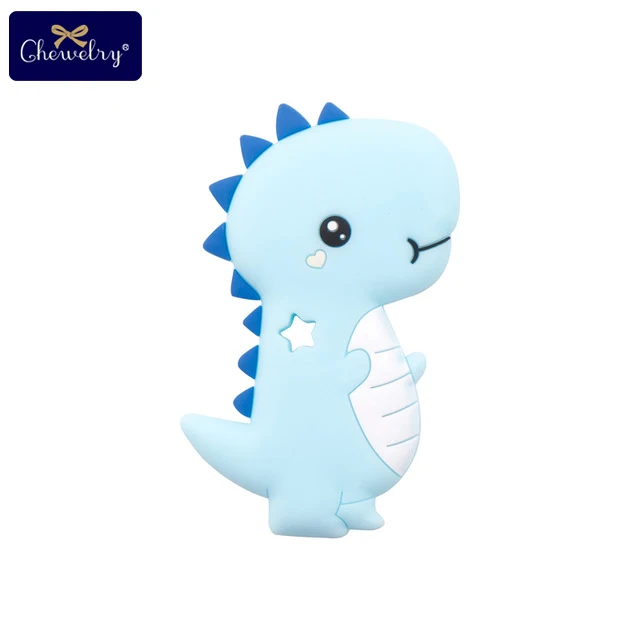 Dinosaur blue Детский силиконовый Прорезыватель грызунов соска клипса цепи пищевого класса Perle Силиконовые бусы для прорезывания зубов держатель для соски силикон для детей Товары - Цвет: Dinosaur blue