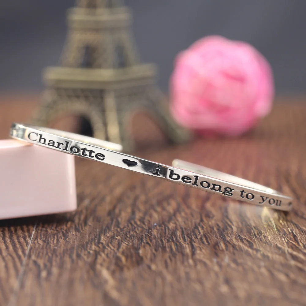 Женский Браслет манжета с координатами из серебра 925 пробы|female bangle|sterling silver