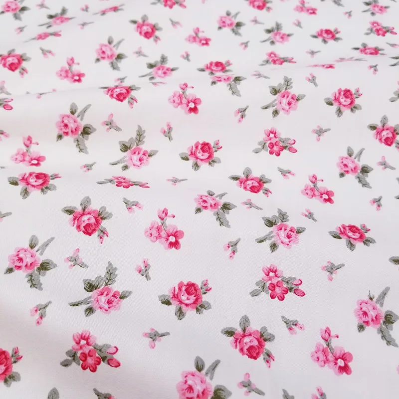 Flower Printed Cotton Twill Fabric For Patchwork DIY Sewing Quilted Baby Dress Bed Sheet Textile Material | Дом и сад