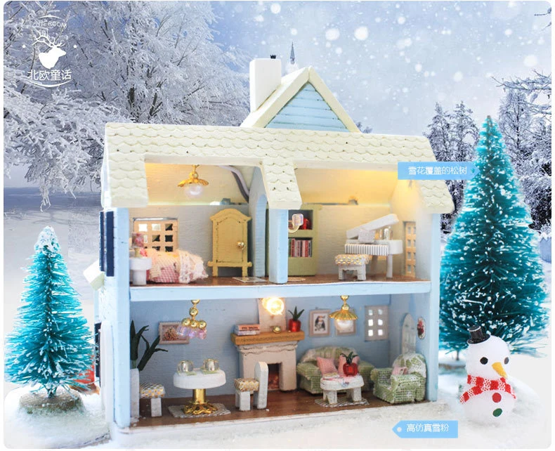 Милый кукольный домик для детской комнаты подарок на день рождения миниатюрный