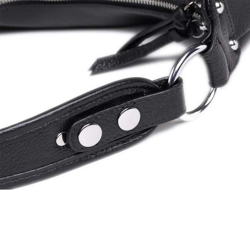 Сумка через плечо с двумя молниями Женская большая из натуральной воловьей кожи