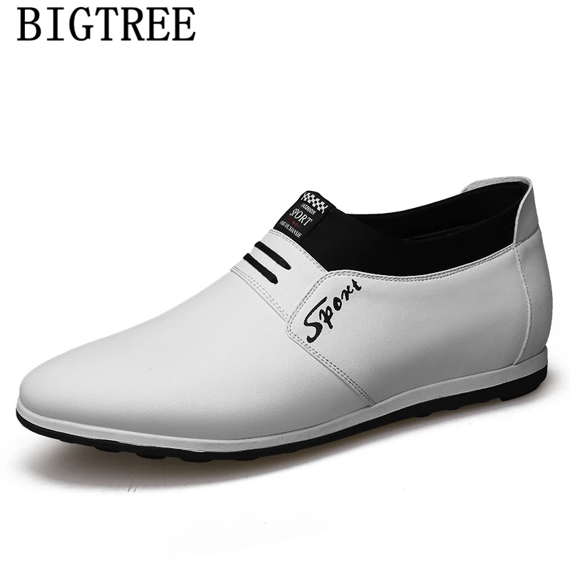 

Mens Casual Shoes Hot Sale White Men Shoes Leather Sneakers Sepatu Slip On Pria Elevator Shoes For Men Increase Within Ayakkabi