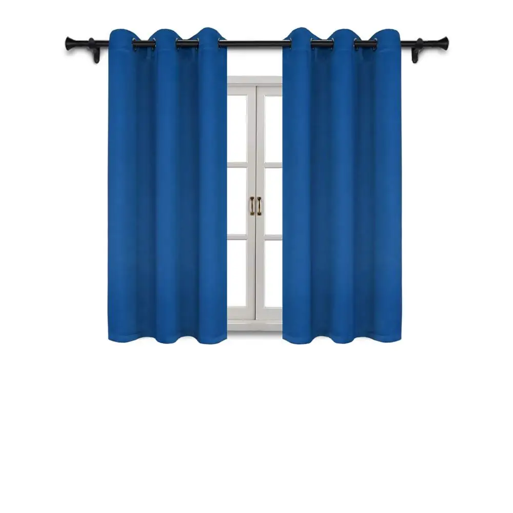 Royal Blue SUO AI текстильные люверсы затемненные шторы/шторы термоизолированные Твердые оконные панели для гостиной 1 панель - Цвет: Royal Blue