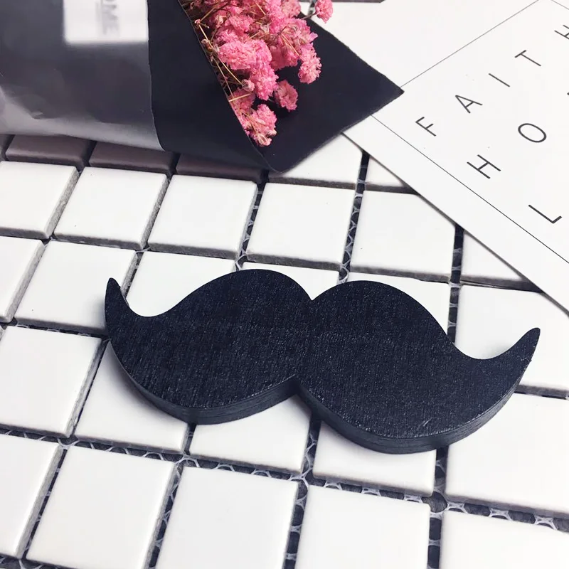Black Mustache Популярные 1 кролик/борода/Облако настенные крючки DIY деревянная вешалка настенные украшения детская комната поставки - Цвет: Black Mustache
