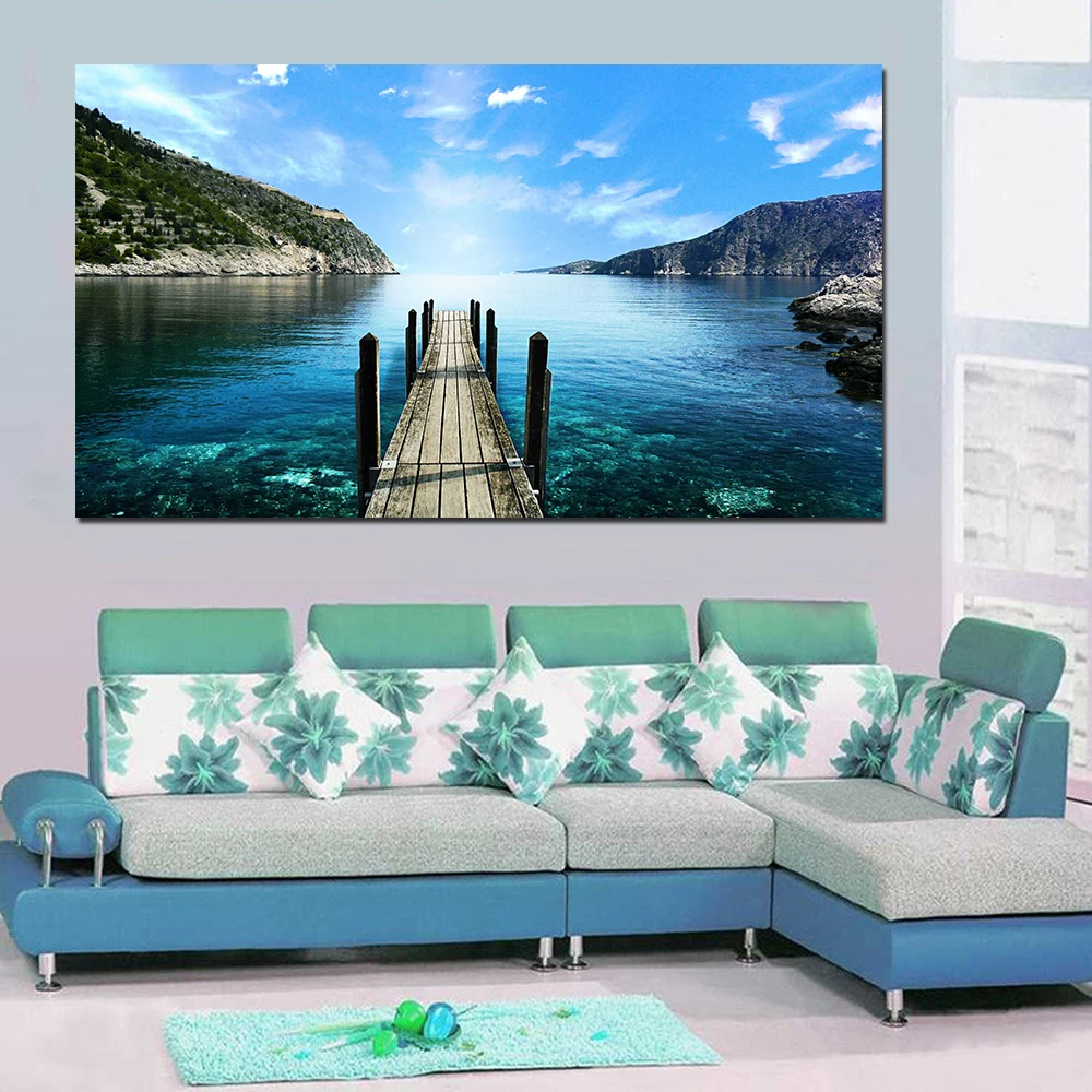 JQHYART большой размер пейзаж живопись настенные картины для гостиной холст