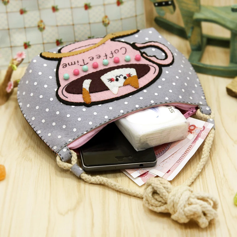 Войлочная ткань ручная работа милый войлочный кошелек сумка Детская на плечо