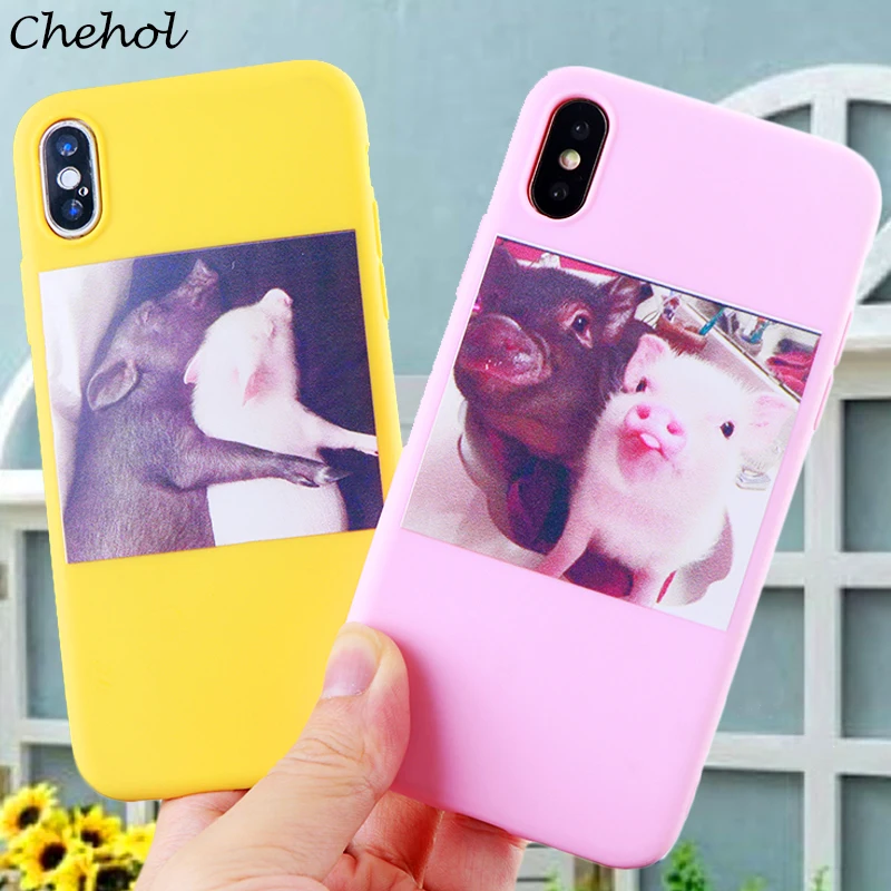Милые Чехлы для мобильных телефонов с изображением свиньи iPhone 6 S 7 8 Plus X XS MAX XR