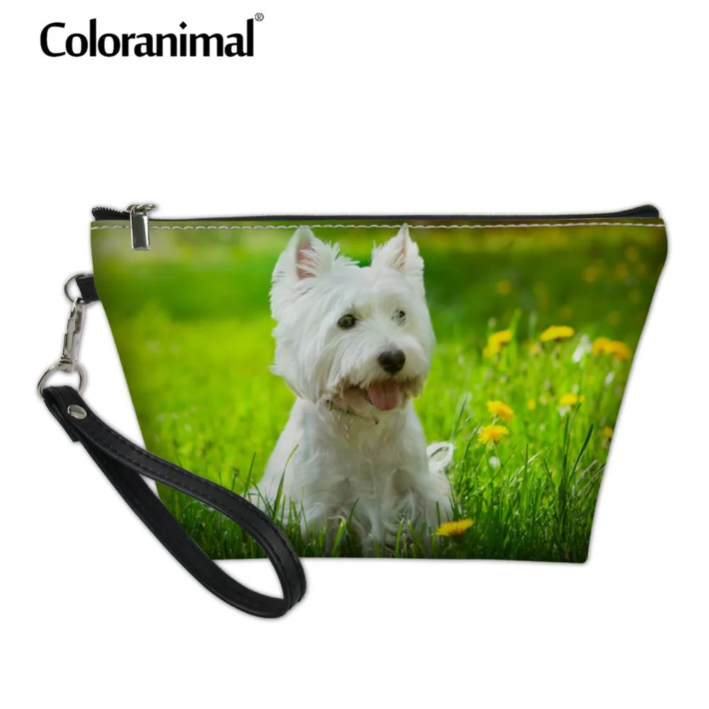 Женский кожаный косметический чехол Coloranimal сумка для макияжа West Highland White Terrier Travel