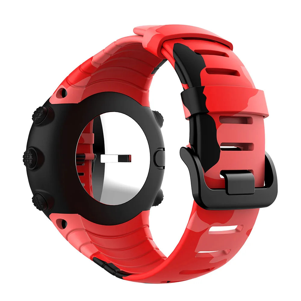 Модный Камуфляжный мягкий силиконовый спортивный ремешок для Suunto Core Смарт-часы быстрая замена Браслет дышащий ремешок - Цвет ремешка: D