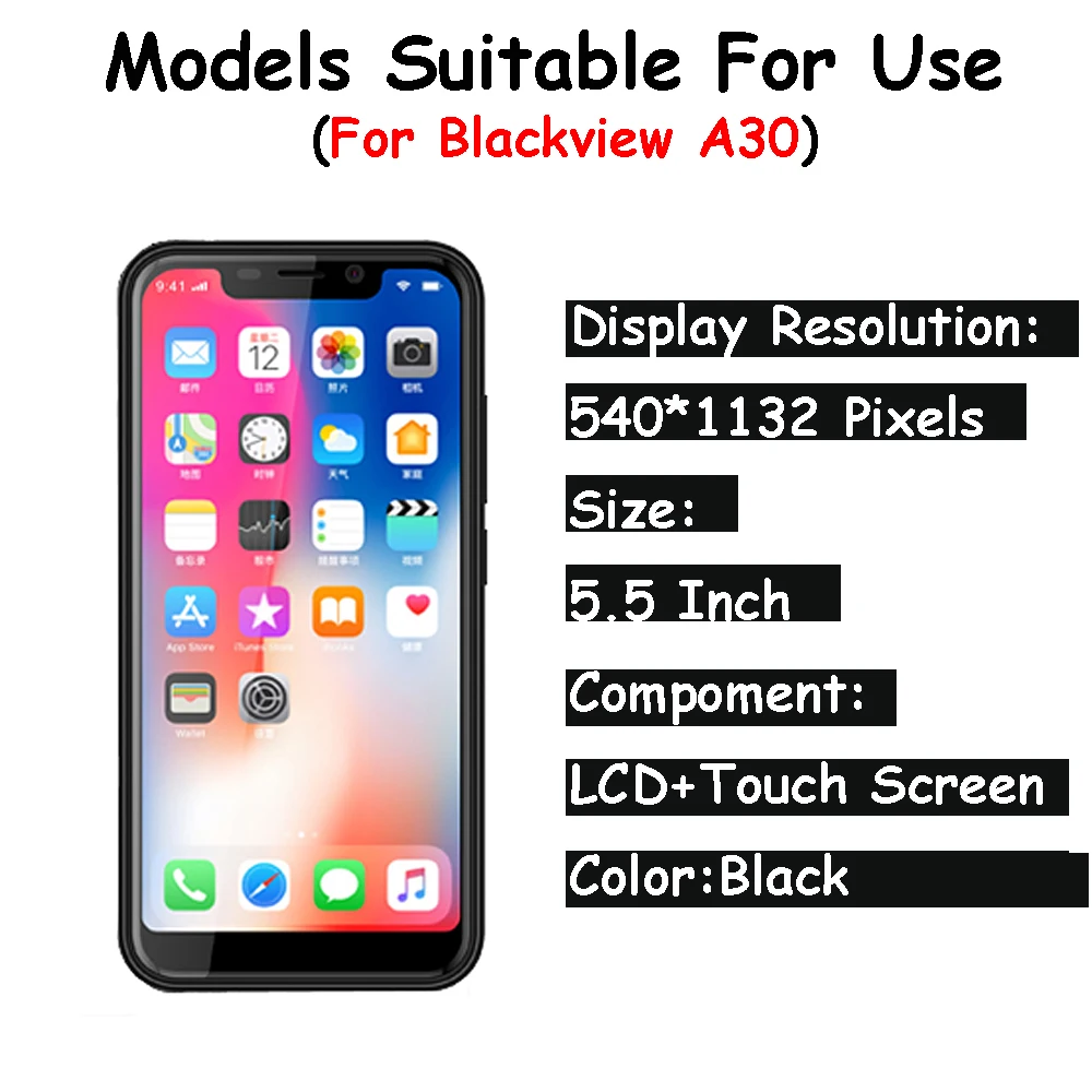 For BLACKVIEW A30 LCD Display Screen 100% Original New Tested High Quality Replacement A30+tools | Мобильные телефоны и