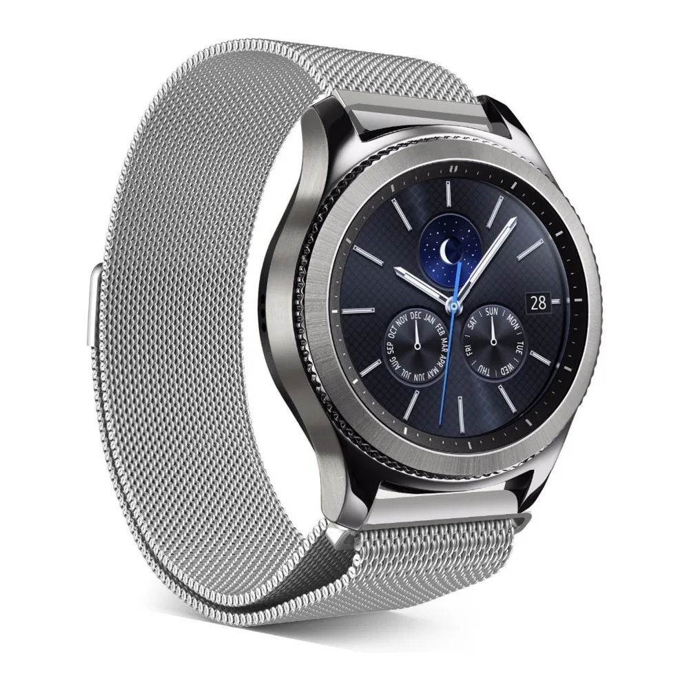 WA128 Ремешки для наручных часов из нержавеющей стали Gear S3 Frontier ремешок Миланский