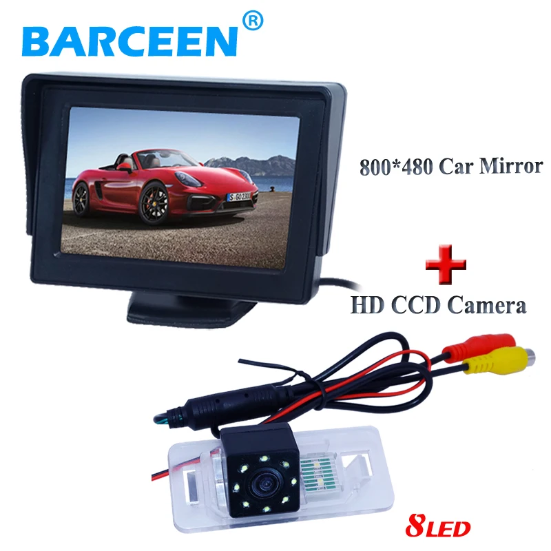 

Color hd lcd TFT car reserve parking monitor bring 4.3" lcd display with 8 led car rearview camera for BMW 3 /5 Series