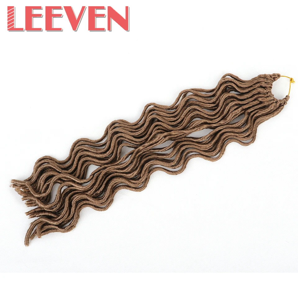Leeven 20 дюймов 100 г 24 корня вязание крючком коса волнистые искусственные Лоскутные