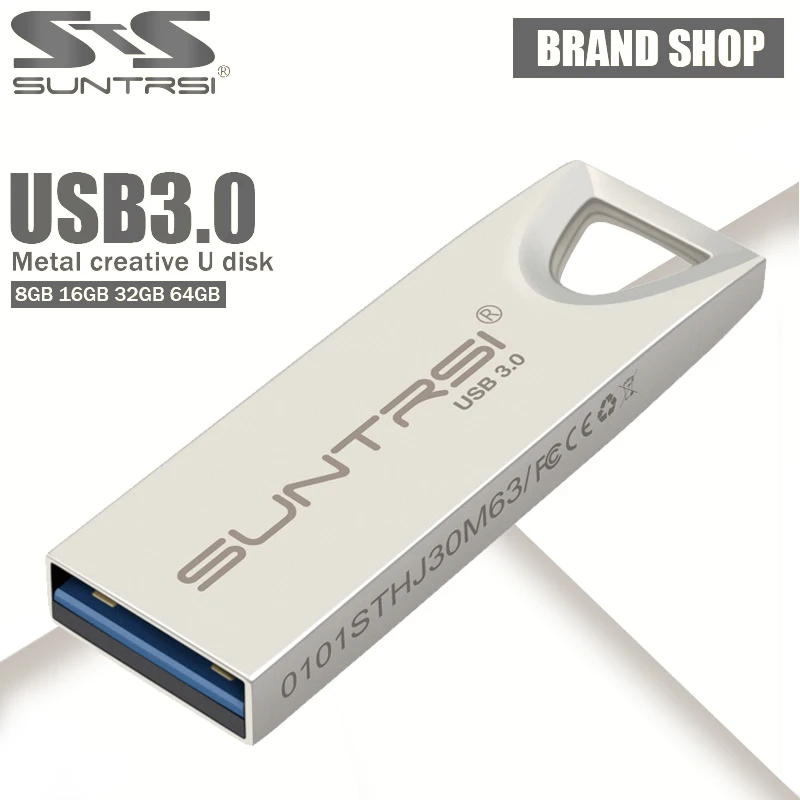 Suntrsi USB 3,0 Флешка 8 ГБ 16 ГБ 32 ГБ металлическая высокоскоростная USB флешка 64 Гб USB флешка Водонепроницаемая реальная емкость