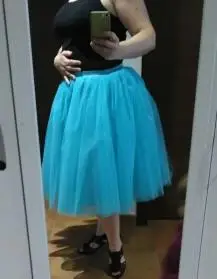 Tiffany Blue Пышные 6 слоев Тюлевая юбка плиссированные юбки-пачки Для женщин s шорты с эластичным поясом и Высокая Талия Для женщин Макси Длинное Элегантное платье Мода - Цвет: Tiffany Blue
