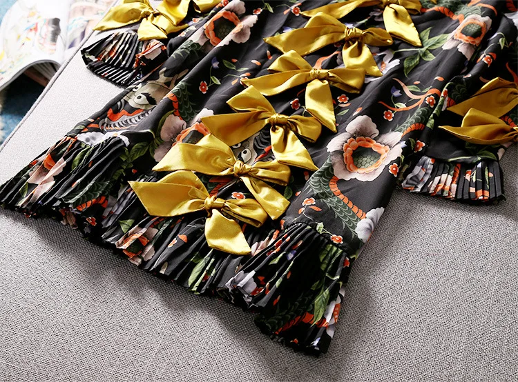 Высокое качество 2020 лето и осень новый модный принт золотого банта декоративное