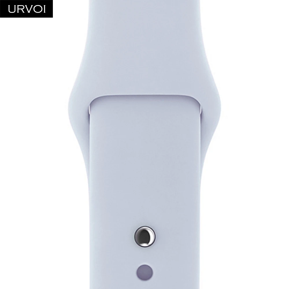 light cyan Спортивный ремешок URVOI для Apple Watch series 5, 4, 3, 2, 1, силиконовый ремешок для iWatch, 44 м, с застежкой, цветная замена, новинка - Цвет ремешка: light cyan