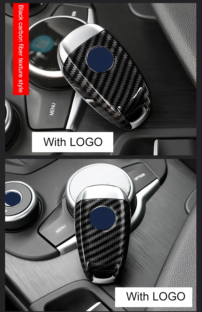 QHCP ABS Smart Remote Key Обложка сумка в виде ракушки 3D углерода волокно стиль красочные ключи чехол защиты для Alfa Romeo Giulia Stelvio