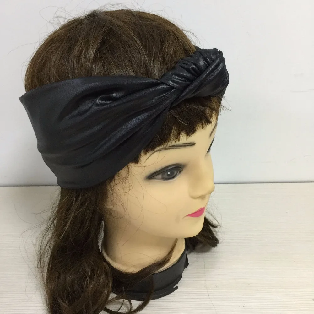 Эластичная Повязка на голову из искусственной кожи высокого качества Женская