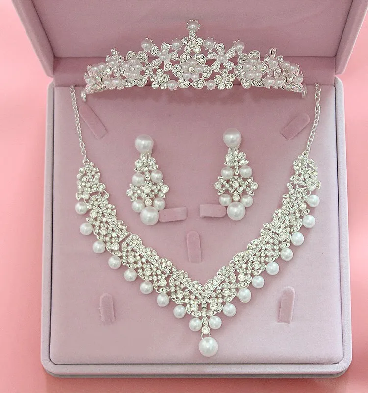 Комплект из колье серёг и с жемчугом|bridal choker|necklace earringwedding jewelry sets |