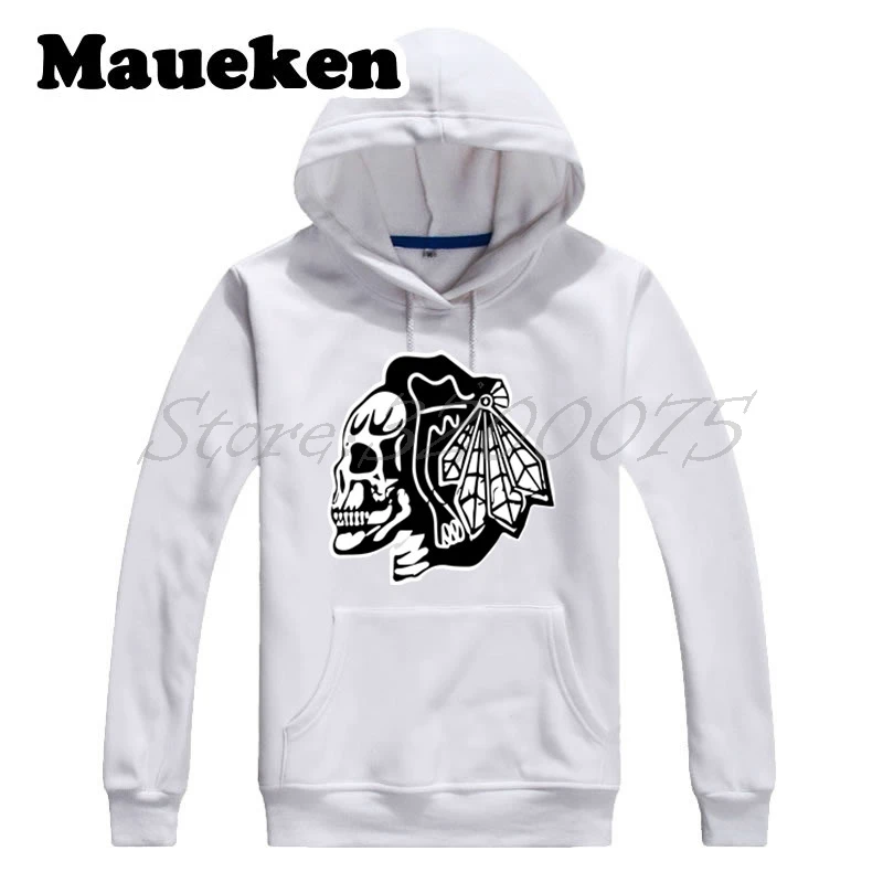 Мужские толстовки с капюшоном Chicago skull Blackhawks плотные на осень и зиму W17110908|men