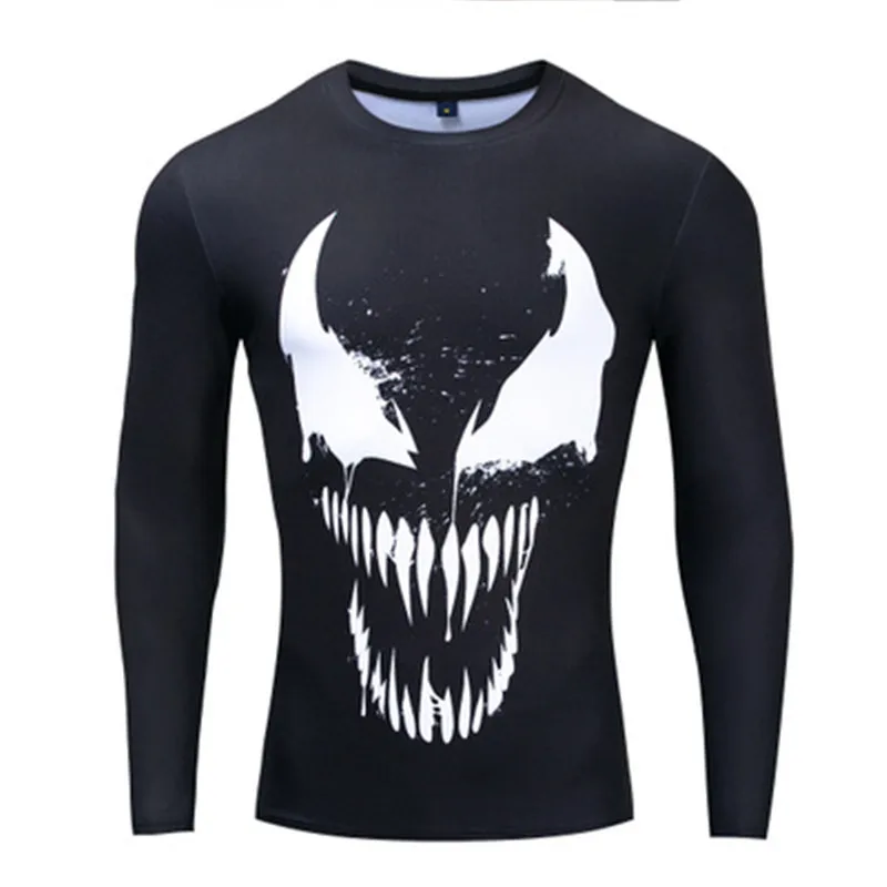 Новое поступление фильм Marvel venom/Бэтмен/Капитан Америка футболка для мужчин и женщин с 3d принтом модные обтягивающие с длинным рукавом рубашки