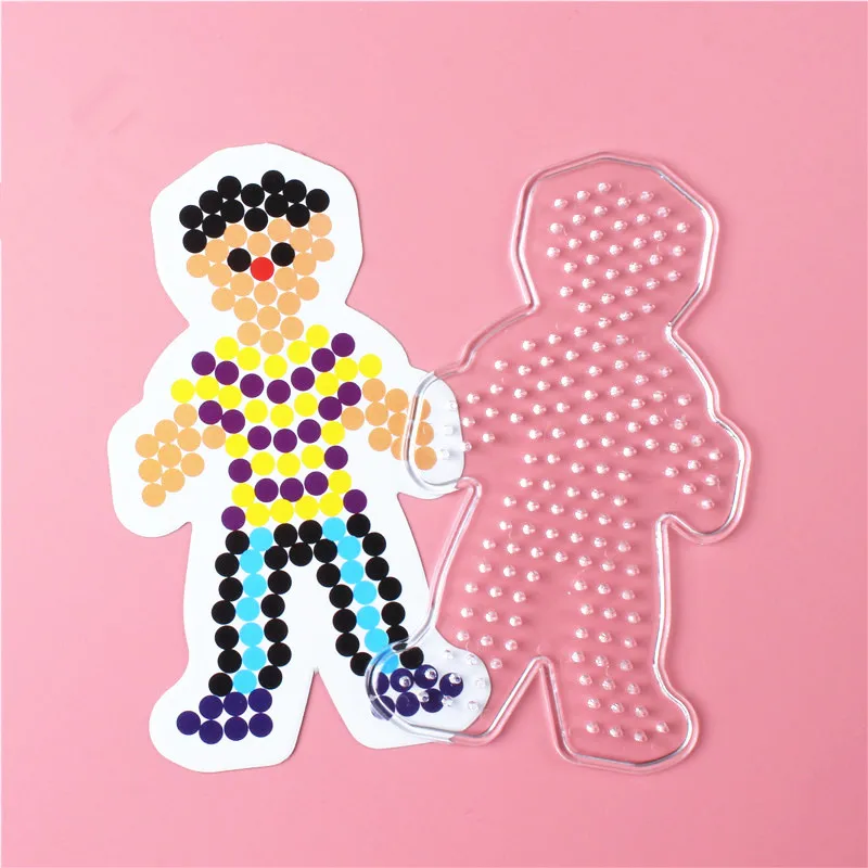 3D головоломка Pegboards шаблоны для Хама бусины игрушки 5 мм Perler бисер Развивающие игрушки для детей искусство ручной работы - Цвет: Черный