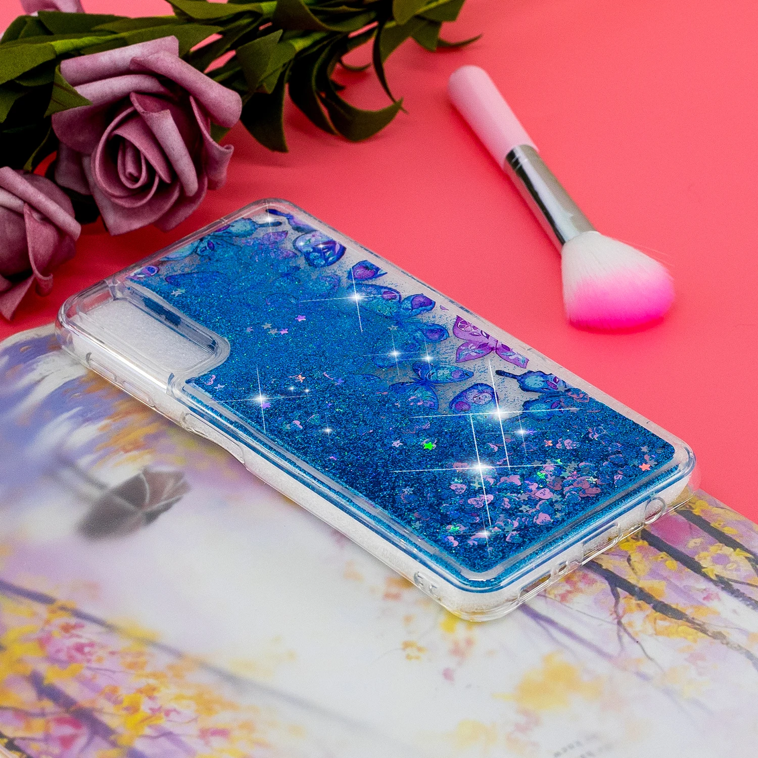 Чехол A50 для samsung Galaxy A10 A20 A30 чехол башня из мультфильма девушка блеск Жидкий чехол для телефона для samsung A70 чехол
