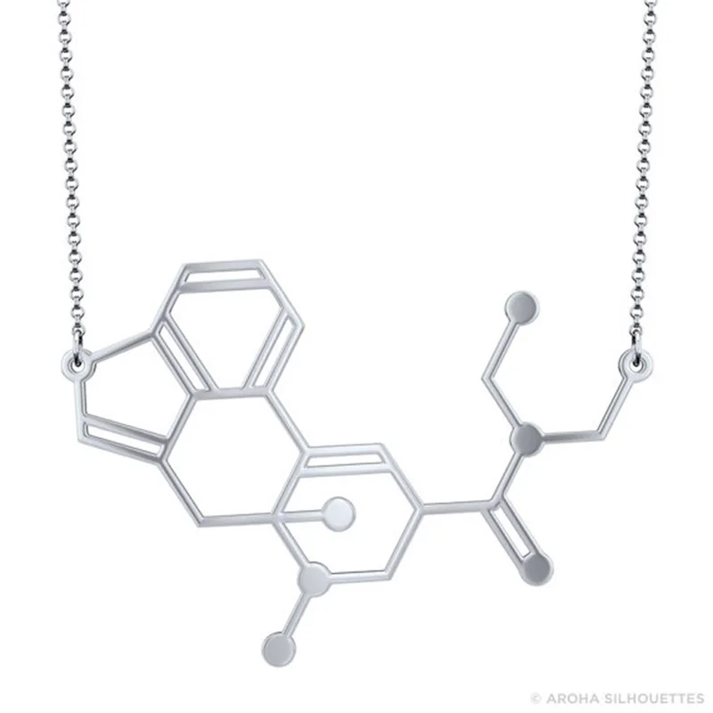 LSD Molecule Necklace Color Free Choice Silver or Gold Matte Black | Украшения и аксессуары