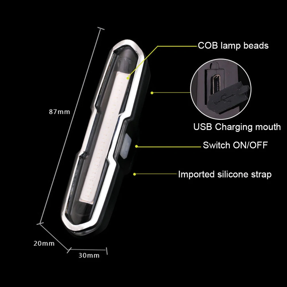 Велосипедный светильник перезаряжаемый задний велосипедный USB Led двойная