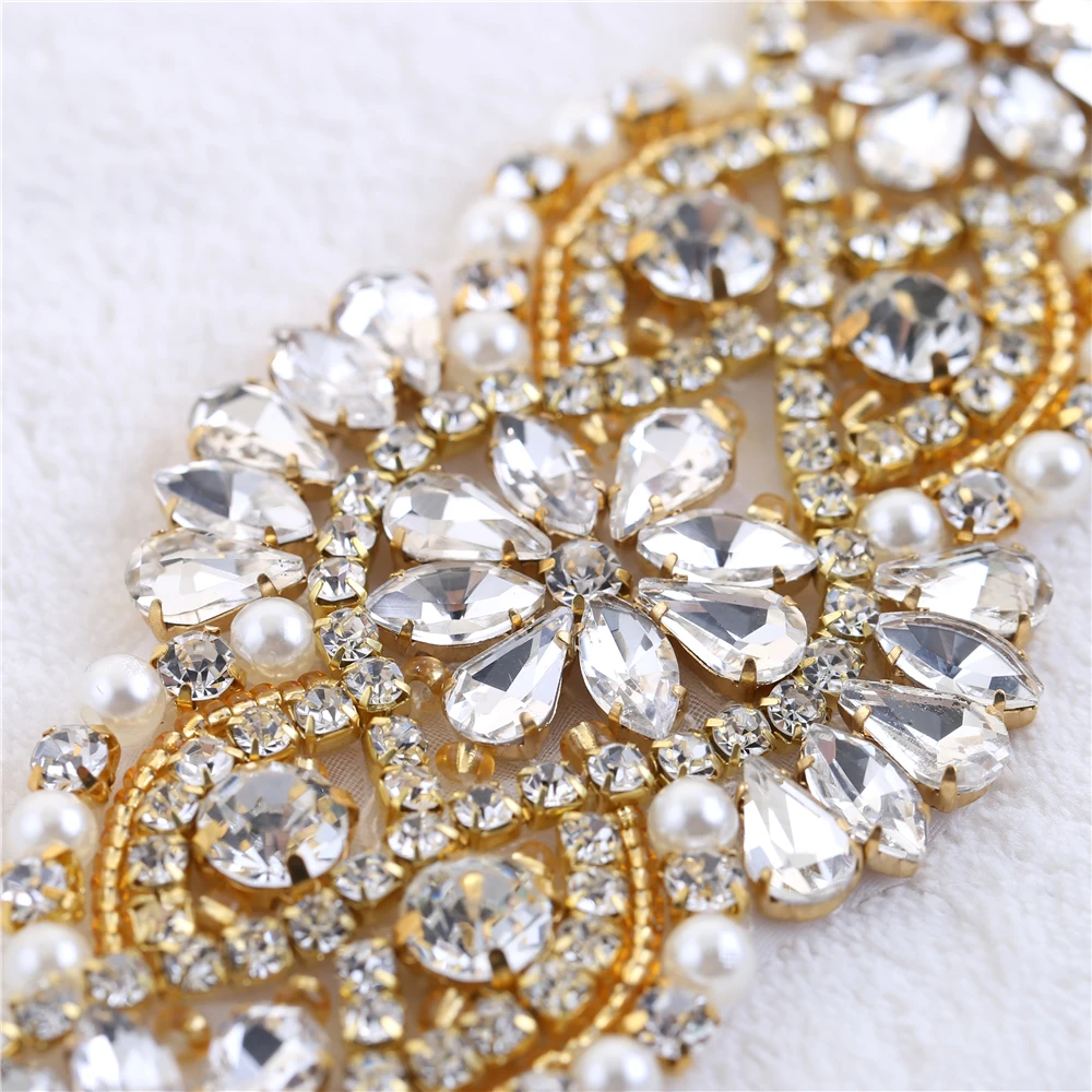 XINFANGXIU Wedding sash belt Rhinestone appliques bridal headband Applique for wedidng dress beg decorations | Дом и сад