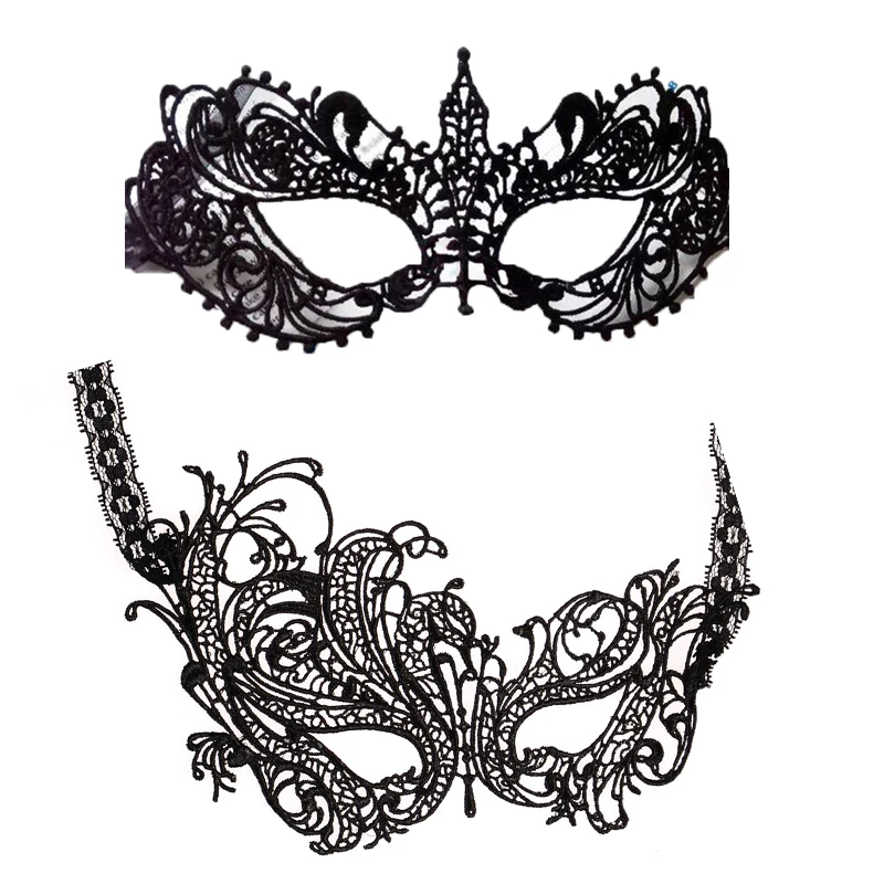 2pcs Party Mask Женский, черный Сексуальная кружевная маска для глаз для костюм на карнавал и Хэллоуин; маскарадный костюм; половина уход за кожей лица мяч Вечерние Маски праздничные вечерние поставки 1/2/3 предмета в комплекте - Цвет: 2pcs Party Mask
