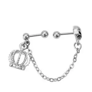 1 шт.. Нержавеющая сталь сплав Корона Череп штанга для хряща ушной раковины