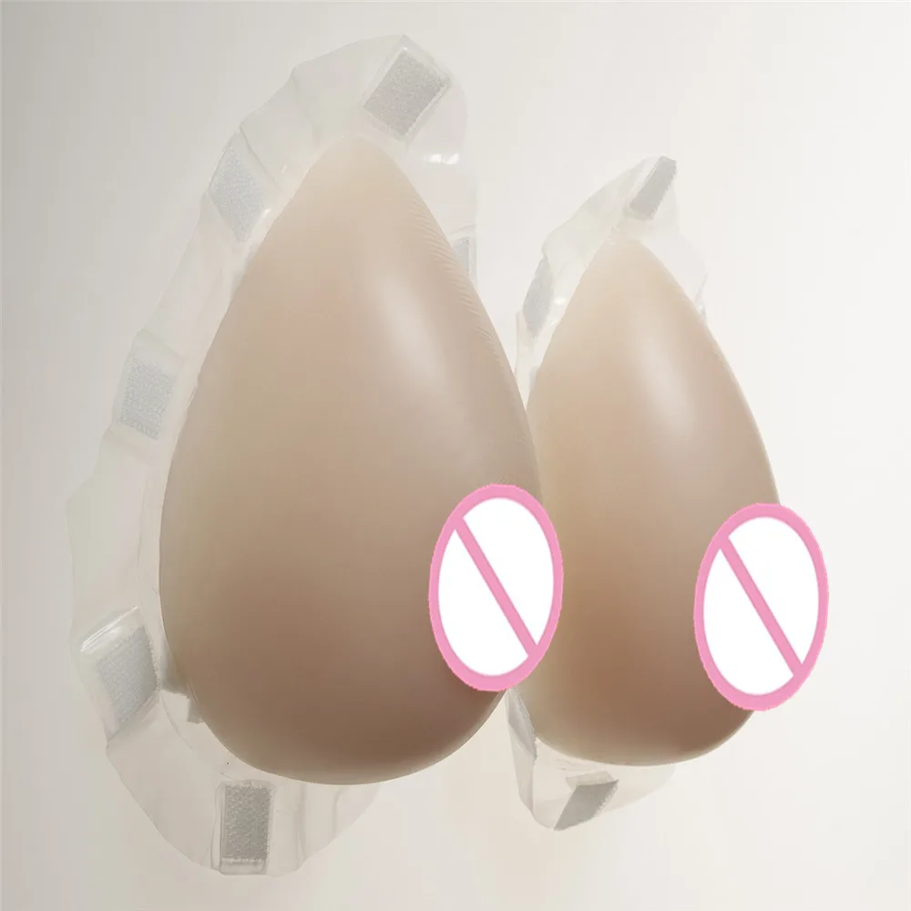 

500g/pair Full Silicone Breast Form Enhancer Transgender Shemale Crossdresser Pocket Bra Boobs Set Needn't Adhesives
