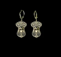 wholesale handmade boxer dog earring jewelry golden color plated boxer earring 12pairlot