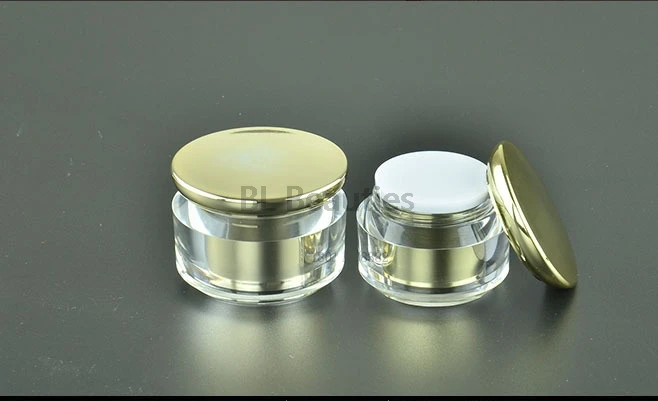 

50pcs/lot Plastic Cream Jar 15g 30g 40g 50g 60g Acrylic Refillable Small Facial Packaging Cosmetic Containers