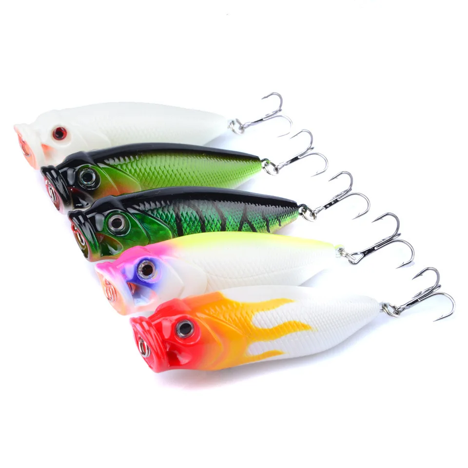 

2018 5Pcs Popper Fishing Lures Noctilucent Crankbaits Pesca Isca Artificial Hard Bait Winter Fishing Tackle Wobblers 79mm 14g