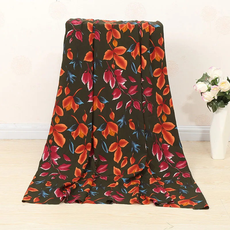 Модная рубашка ткань с принтом крепдешин полиэфир цветочным рисунком|Ткань| |