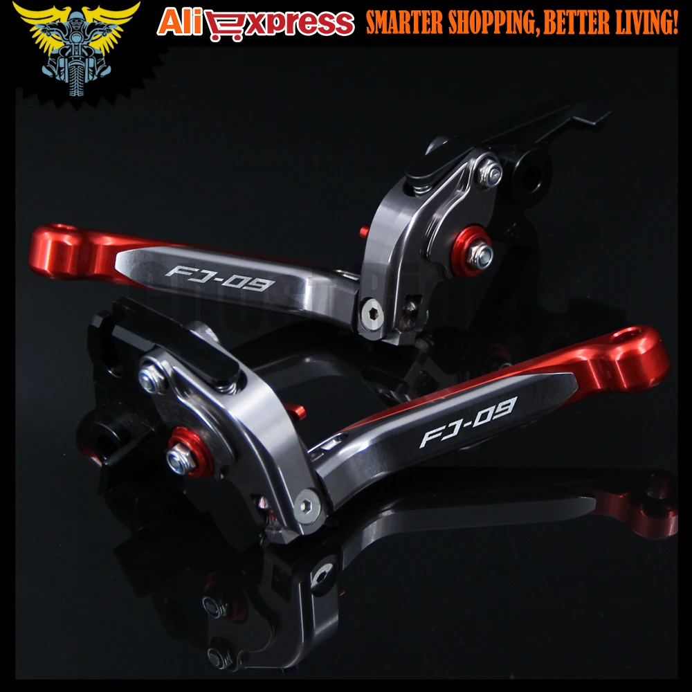 Для Yamaha FJ 09/MT 09 Tracer 2015 2016 лазерный логотип (FJ 09) красный + титан ЧПУ Складной