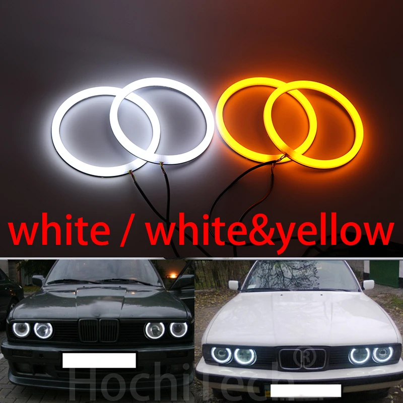 Для BMW E30 E32 E34 120 мм x 4 шт. белые и желтые хлопковые искусственные кольца гало сигнал