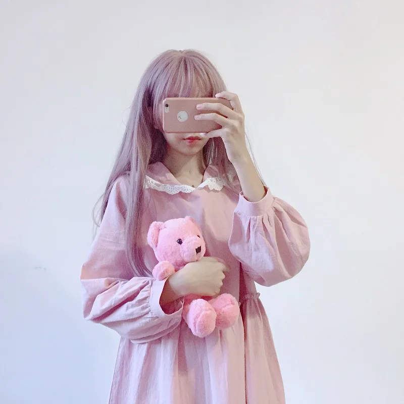 Женское мягкое японское кружевное платье с шапкой Kawaii Bunny облегающее длинными