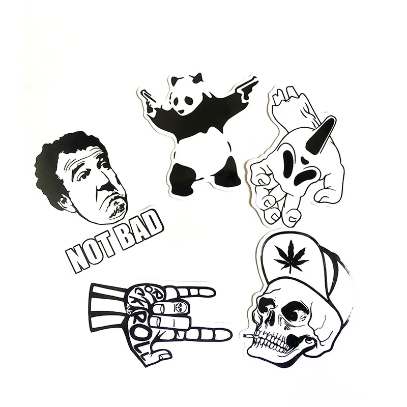 100 шт случайный не повторяющийся черный и белый Холодный стикер