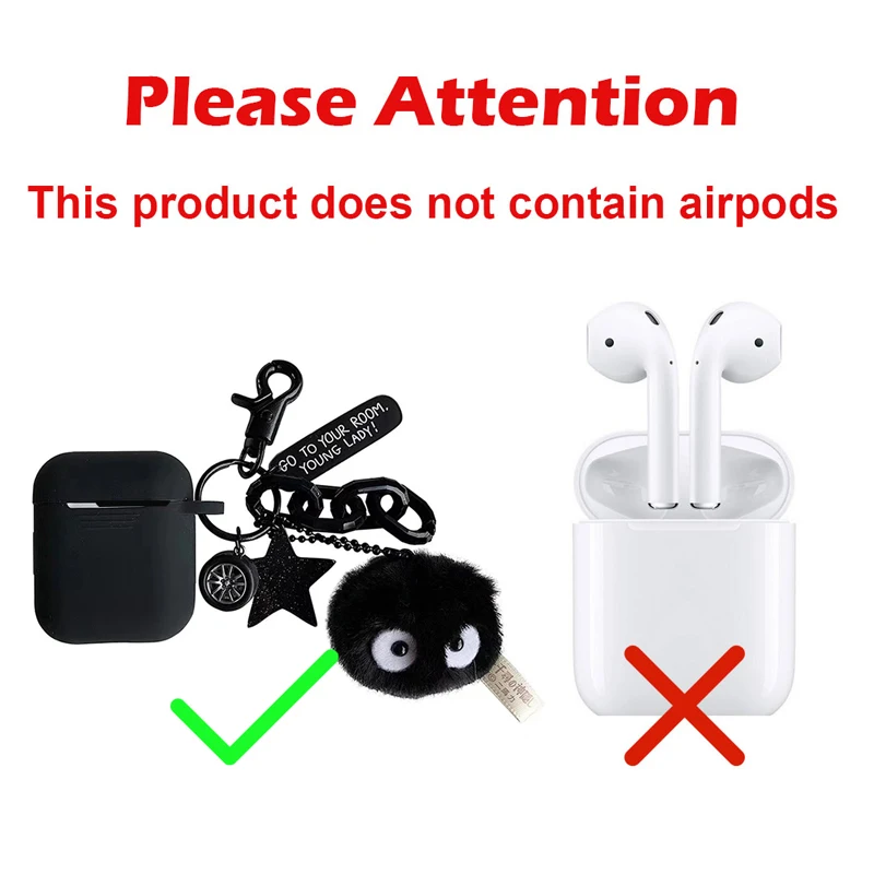 Cute 3D Plush Doll Totoro key pendant &amp Silicone Bluetooth Wireless Earphone Case for AirPods Air Pods Charging Box Keychain |