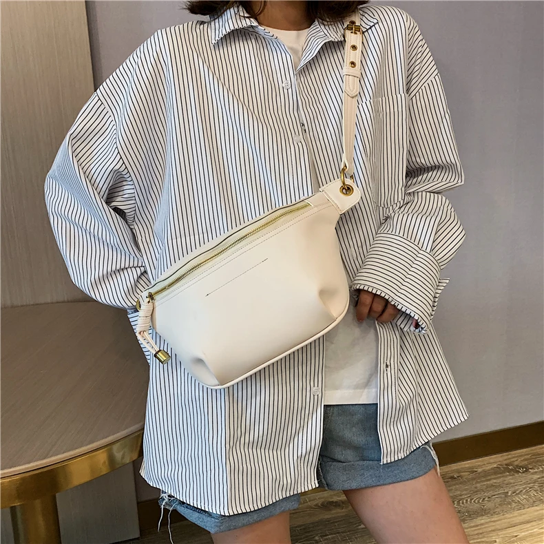Burminsa Summer Chain Soft Chest Bags For Girls Candy Color Women Sling Waist Pack Phone Crossbody Bags Yellow White Green