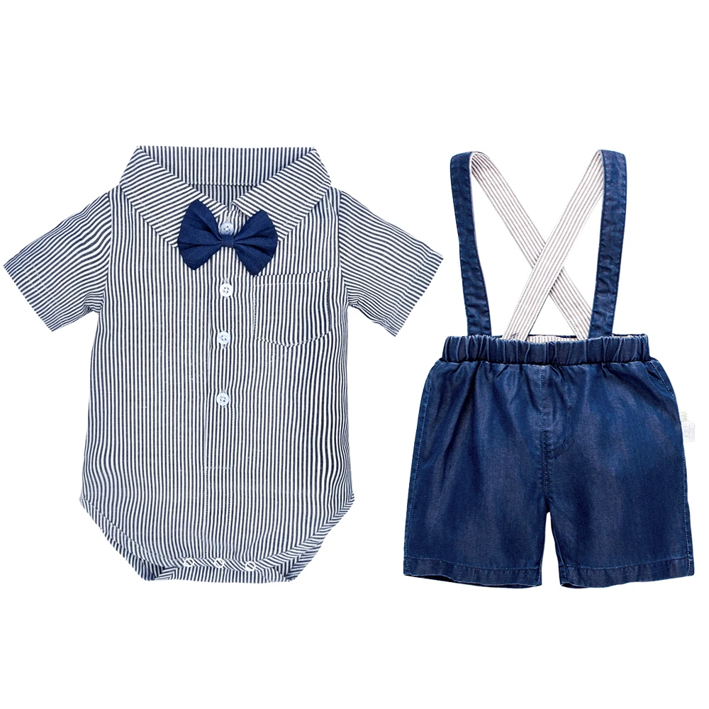 baby boy clothing shirt and suspender shorts newborn boys set t-shirts romper pants clothes for summer suit 4pcs |