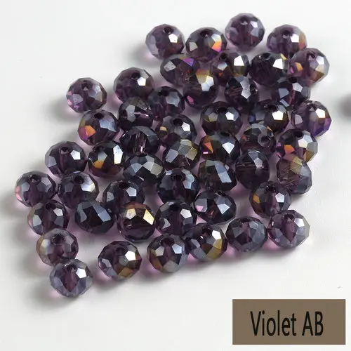 violet ab Горячая Распродажа 4 мм-8 мм покрытием ab Цвет Кристалл Круглые свободные бусины стеклянный шарик, бусины для изготовление браслета ожерелья diy, ювелирные аксессуары - Цвет: violet ab