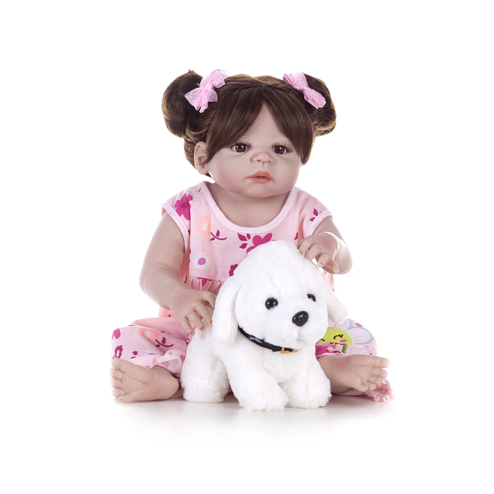 55 см полное Силиконовое боди Reborn Baby Doll игрушка как настоящая 22 дюймов