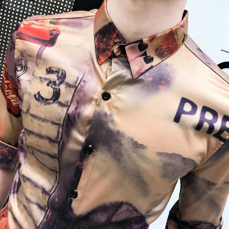 Летние мужские модные рубашки с принтом для Мужская рубашка Гавайский Camisa Hombre