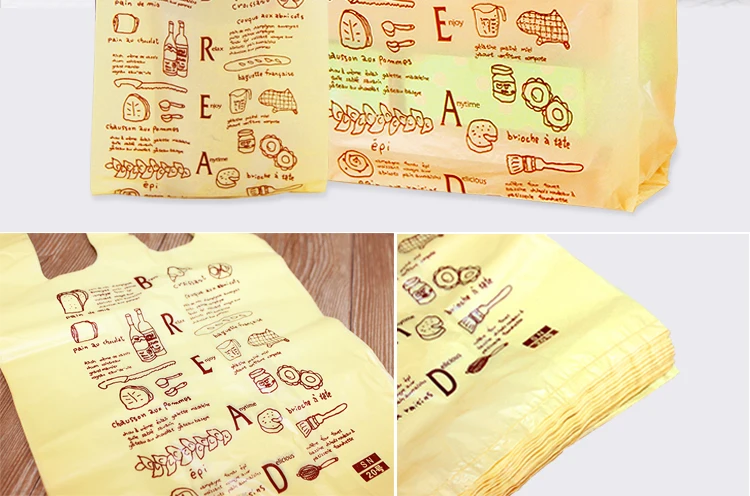 AAA Great Plastic Shopping Bags Vest Party Packaging Candy Wedding Package Bread Cake Handle Pouches 100Pcs/Lot | Дом и сад
